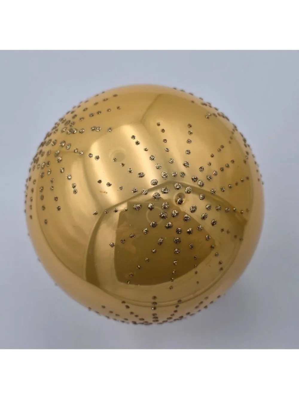 Vintage Pier Glass Ornament Ball Yellow Starburst Glitter Christmas 4